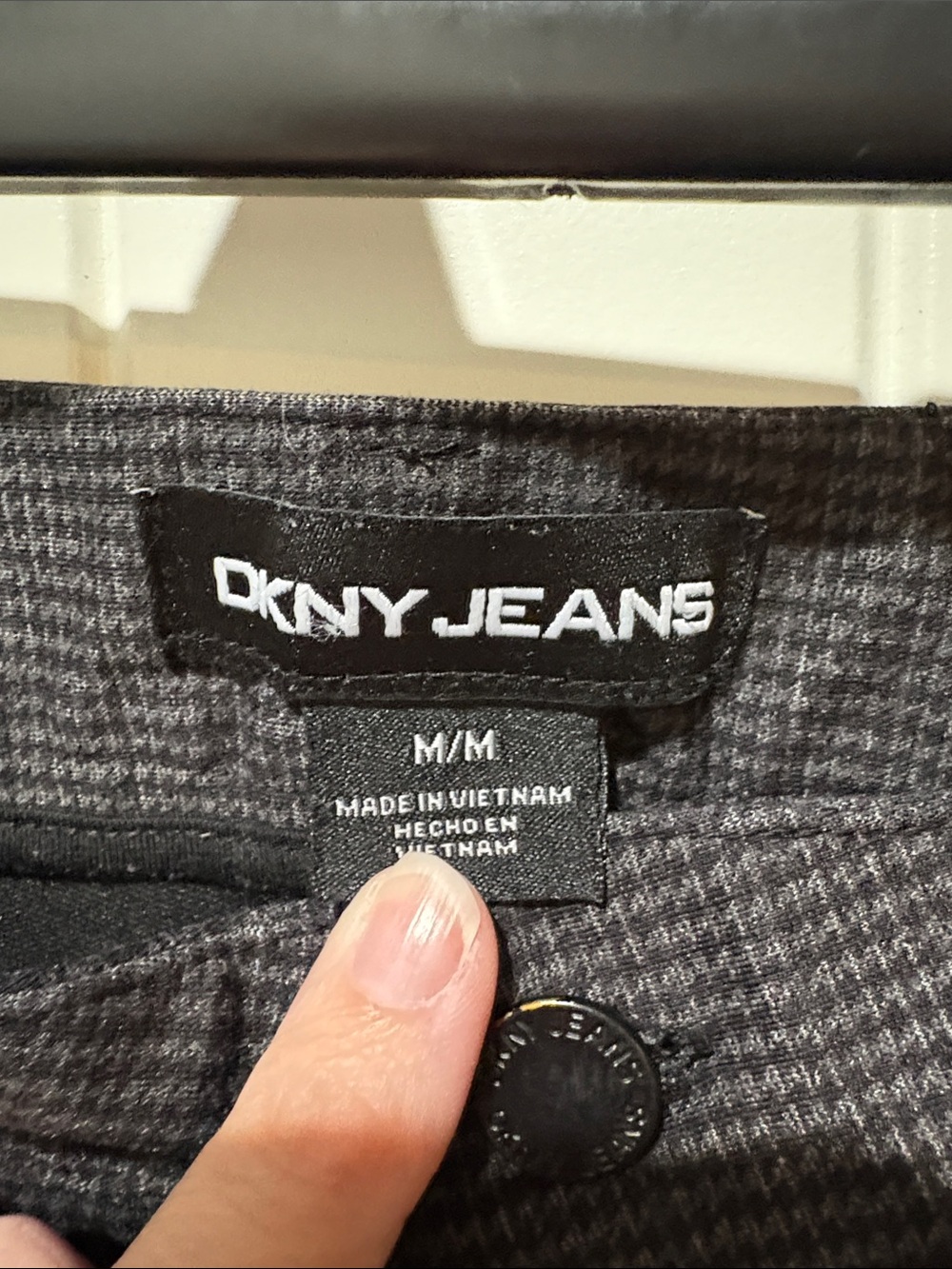 DKNY Black Pinstriped Skinny Jeans - Picture 2 of 4